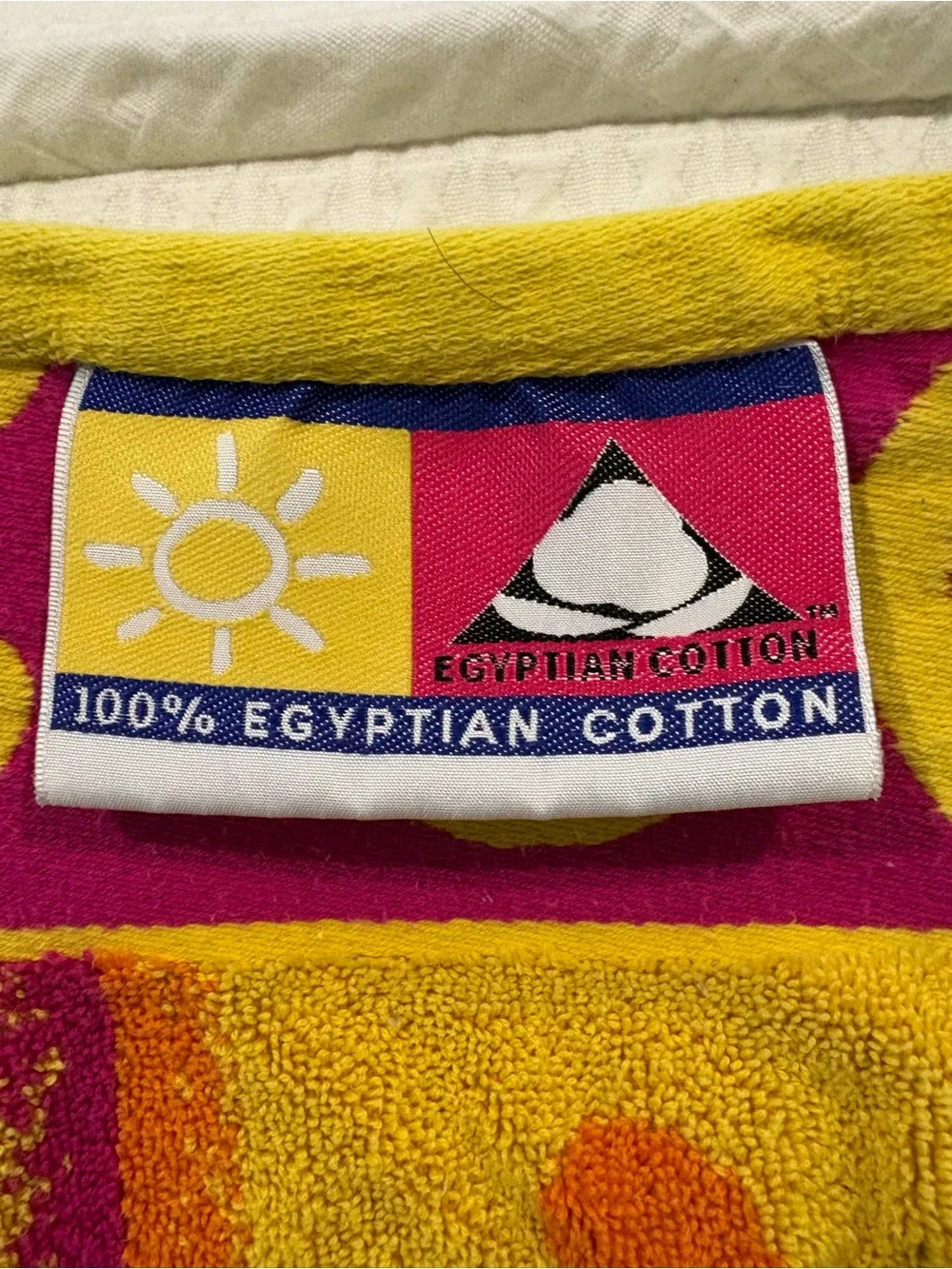 Vintage 100% Egyptian cotton Vibrant Multicolor Beach Towel with Sea Motifs